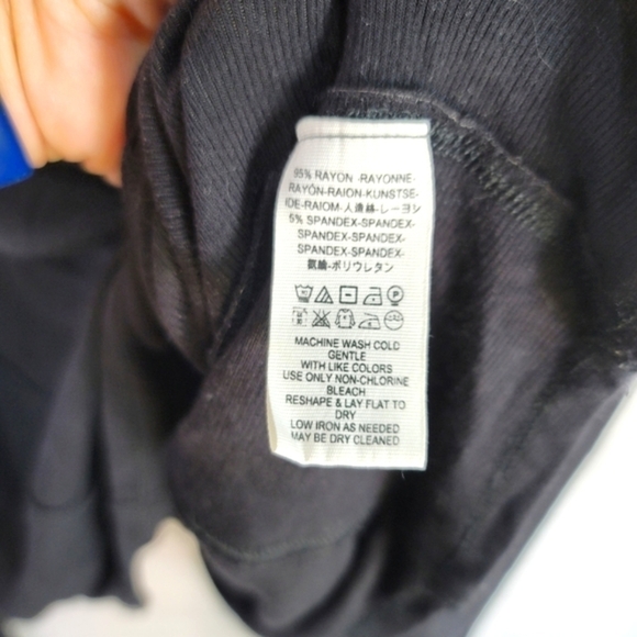 WE THE FREE OVERSIZE TURTLENECK RIBBED SLUB LONG SLEEVE TOP IN BLACK, SZ MEDIUM - Picture 6 of 8